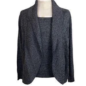 NEW Soft & Cozy Charcoal Gray Shawl Collar Cardigan & Tank